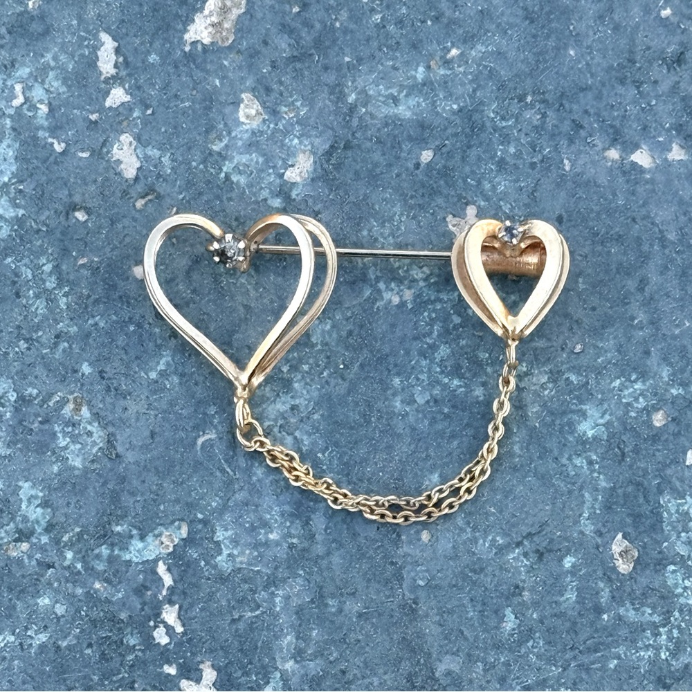 Bundle 3 for 50% off 1970s Deadstock Double Heart Stick Pin